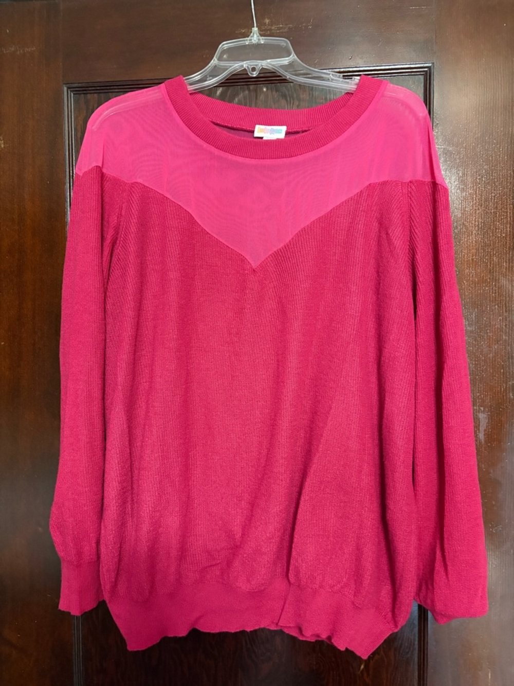 LuLaRoe Two-Tone Pink Scoop Neck Sweater